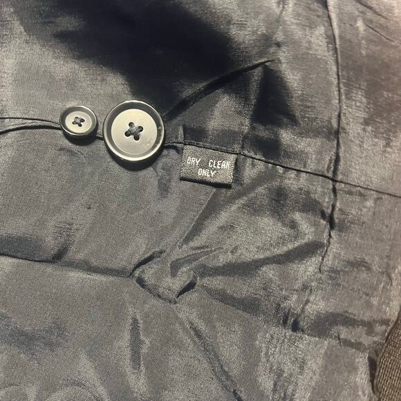 Vintage Linda Allard Ellen Tracy Women's Blazer Black Sz 10 100% Wool Office - Picture 10 of 11